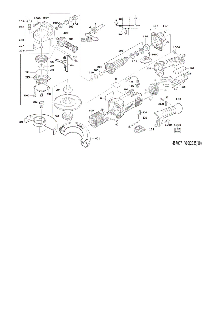 Взрыв-схема Milwaukee AGV17-150XC 4933432250