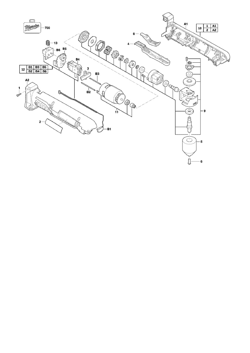 Взрыв-схема Milwaukee C18RAD-0 4933427189