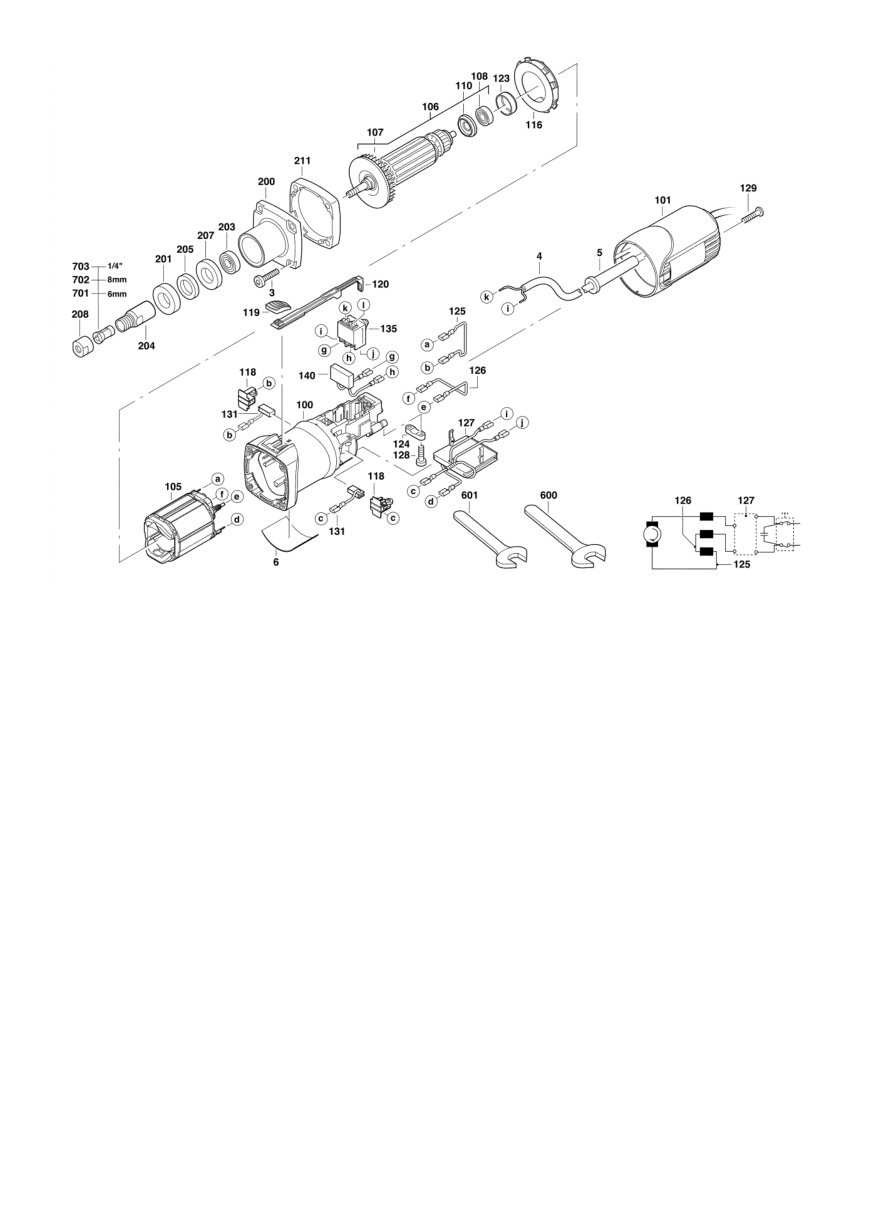 Взрыв-схема Milwaukee DG30E 4933385100