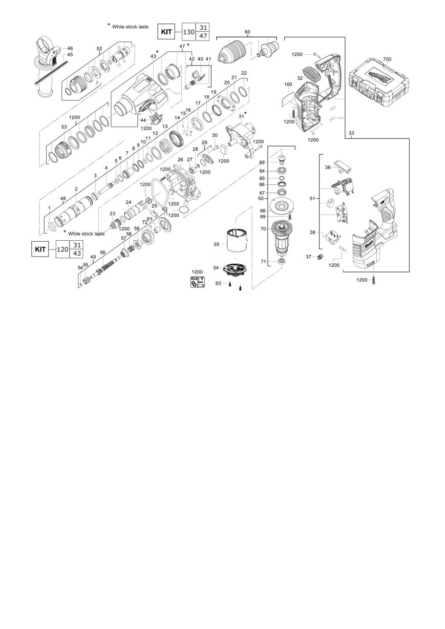 Взрыв-схема Milwaukee HD18HX-402C 4933441280