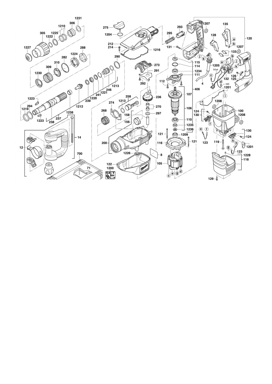 Взрыв-схема Milwaukee K500S 4933398220