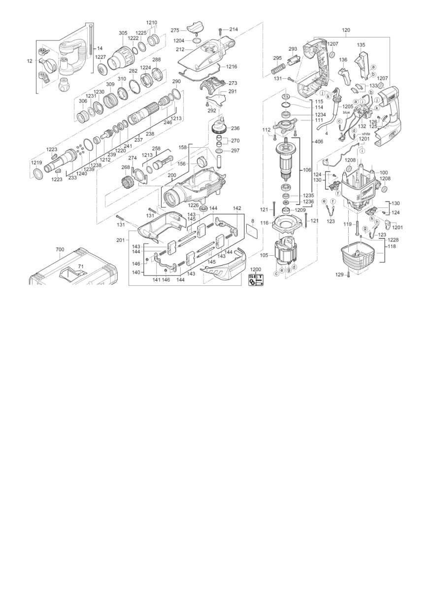 Взрыв-схема Milwaukee K700S 4933459148