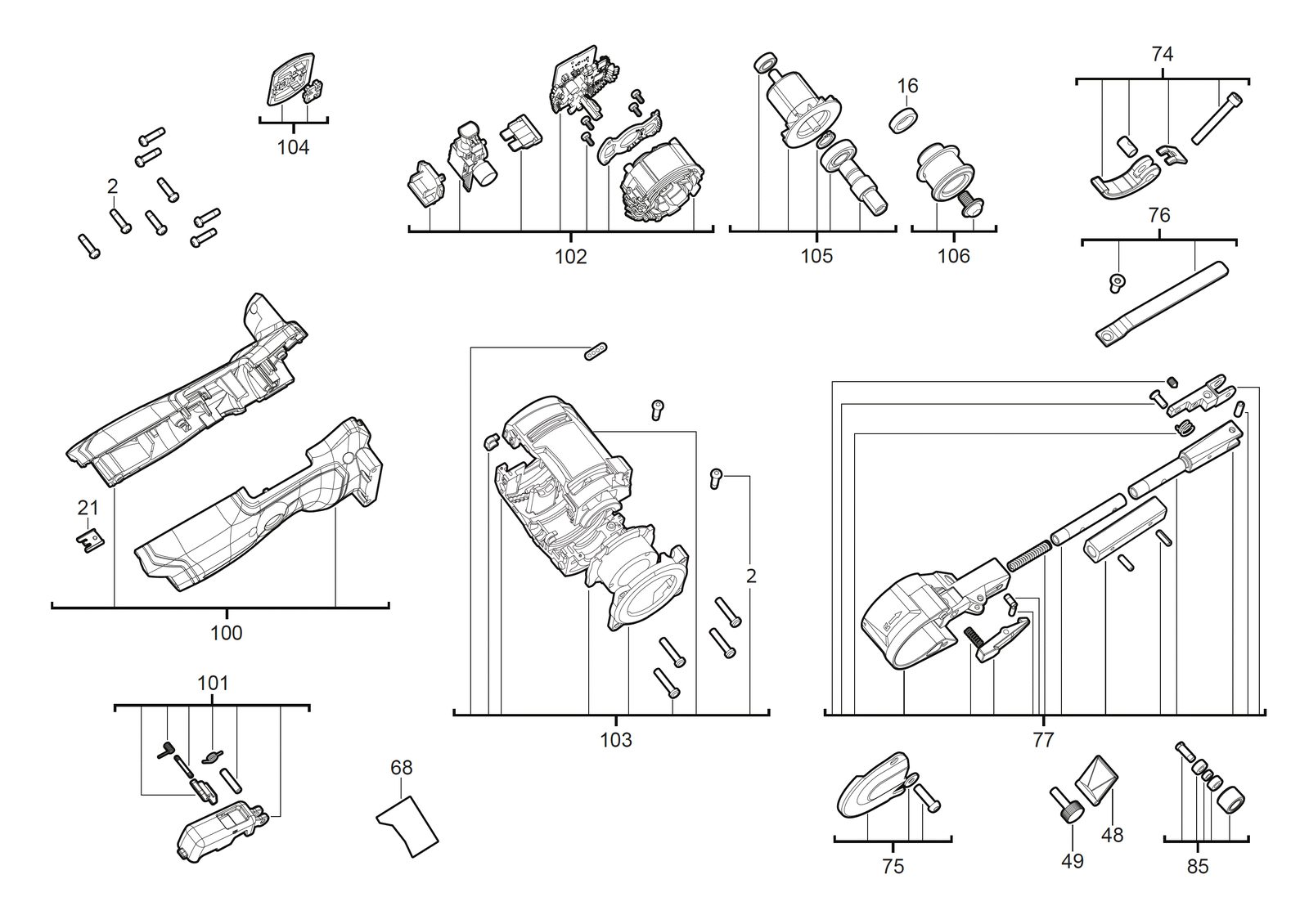 Взрыв-схема Шлифовальная машина Milwaukee M12FBFL13-402B