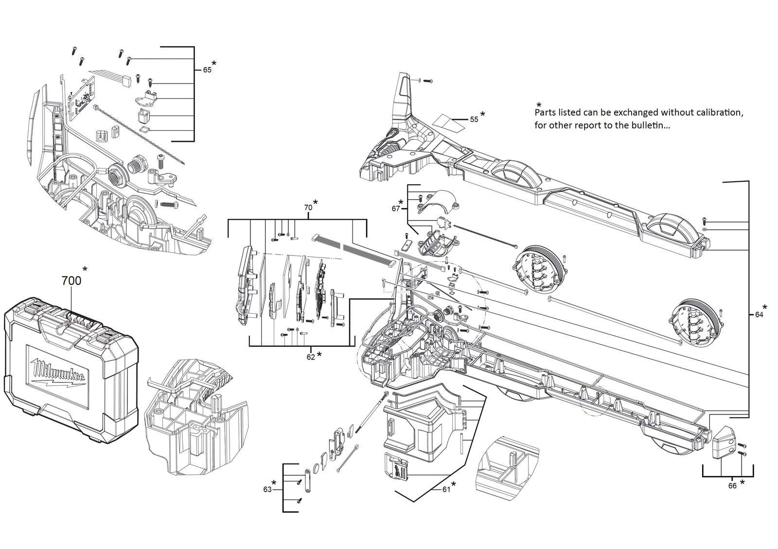 Взрыв-схема Инструмент Milwaukee M12PL-0C