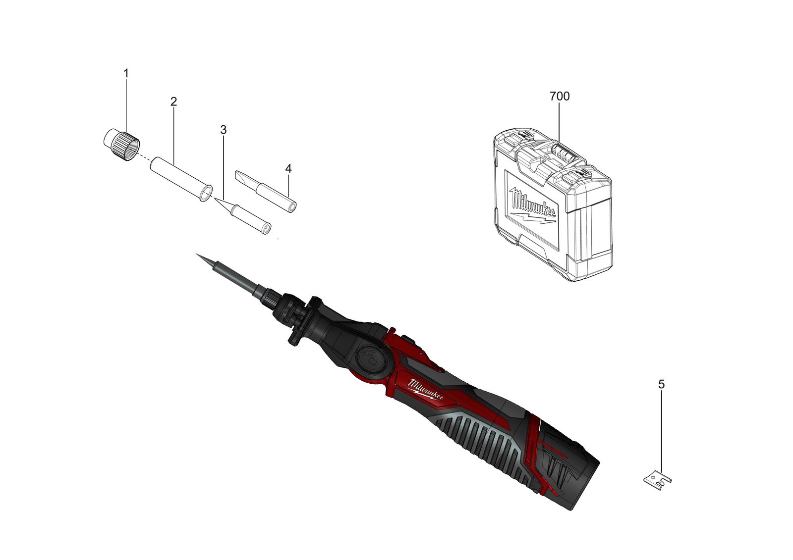 Взрыв-схема Инструмент Milwaukee M12SI-0