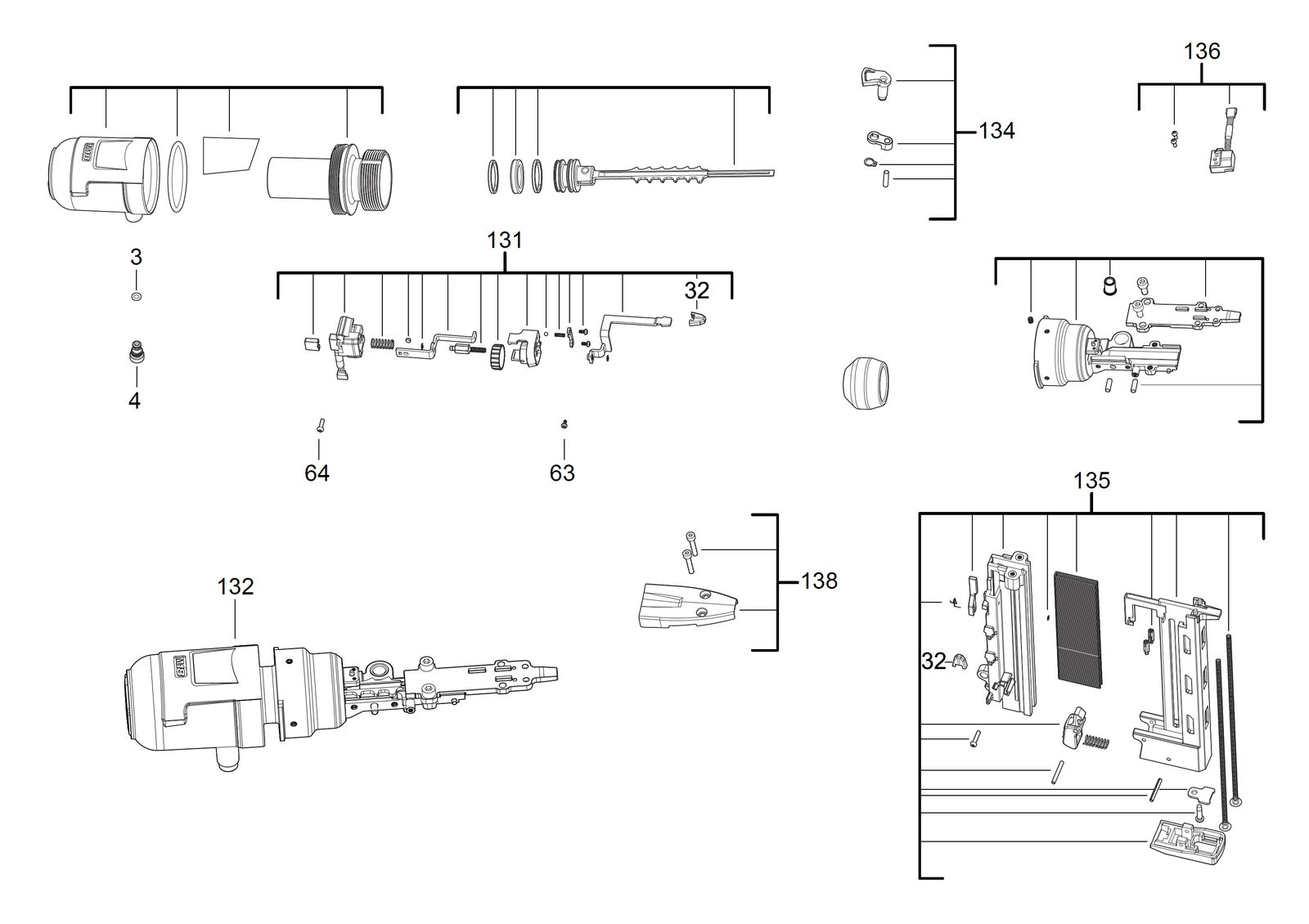Взрыв-схема Milwaukee M18FNCS18GS-0X — лист 2
